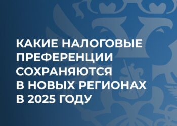 В ФНС России рассказали, какие налоговые преференции сохраняются для налогоплательщиков новых регионов в 2025 году