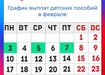 График зачислений выплат херсонским семьям с детьми в феврале