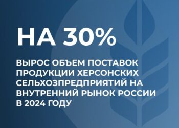Объем поставок продукции херсонских сельхозпредприятий на внутренний рынок России за 2024 год вырос на 30%